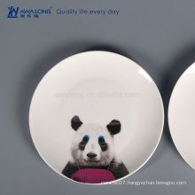 Panda Painting Hot Sale Ceramic Dinner Plates, Custom Printed Ceramic Plate For Wholesale